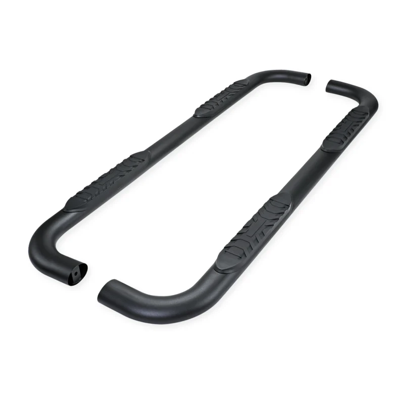 TrailFX 4" Oval Bent Step Nerf Bars W/ Step Pads Powder Coat Black Steel Model A1019T