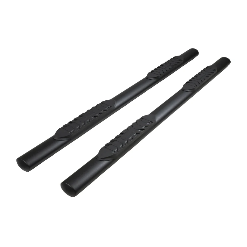 TrailFX 4" Oval Straight Step Nerf Bars W/ Step Pads Matte Black Steel Model A1554T