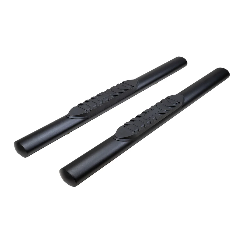 TrailFX 4" Oval Straight Step Nerf Bars W/ Step Pads Matte Black Steel Model A1556T