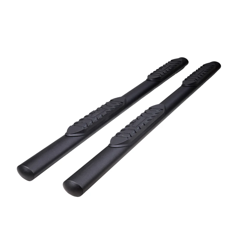 TrailFX 4" Oval Straight Step Nerf Bars W/ Step Pads Matte Black Steel Model A1559T