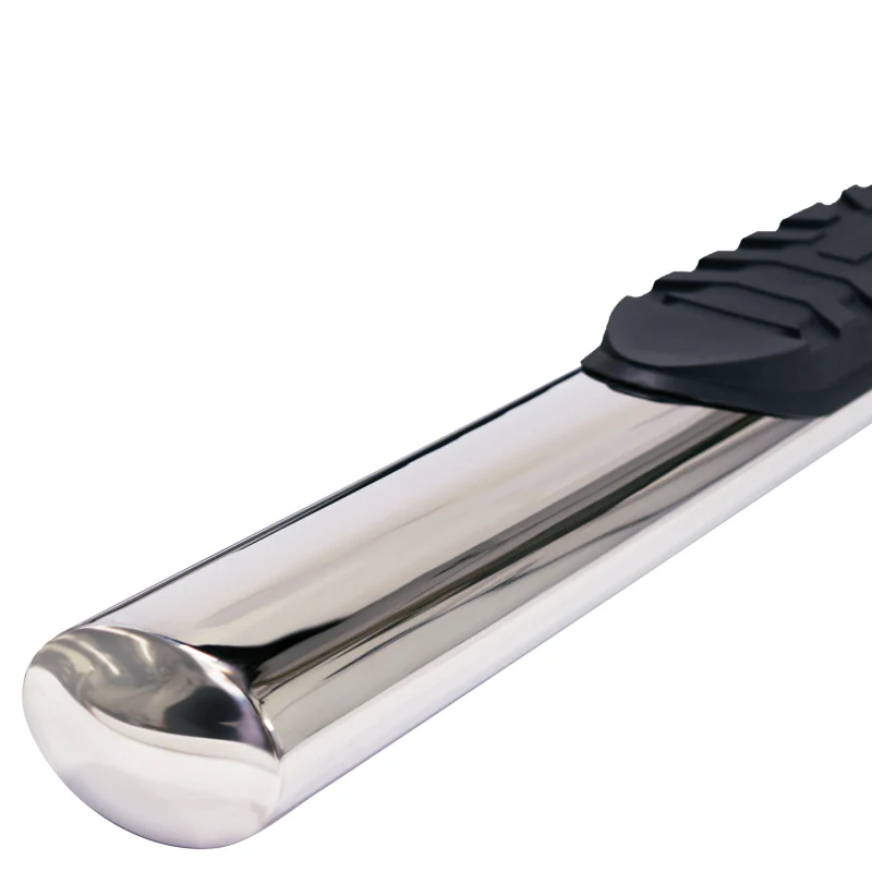 TrailFX 4" Oval Straight Step Nerf Bars W/ Step Pads Polished Stainless Steel Model 2930314041