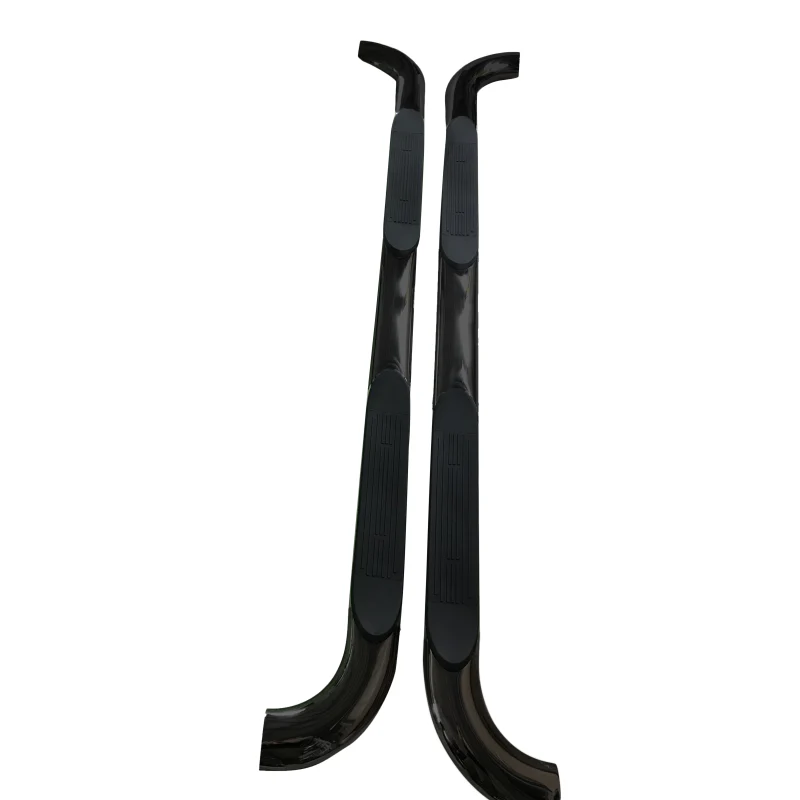 TrailFX 4" Oval Straight Step Nerf Bars W/ Step Pads Powder Coat Black Steel Model A1551B