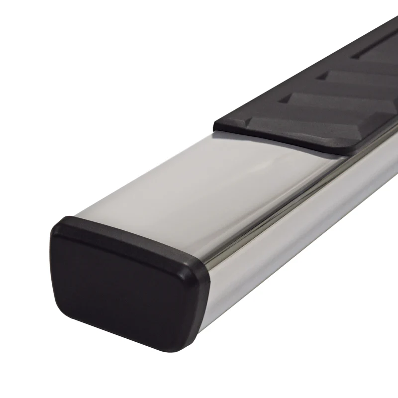 TrailFX 4" Trapezoidal Straight Step Nerf Bars W/ Step Pads Polished Stainless Steel Model A4003S