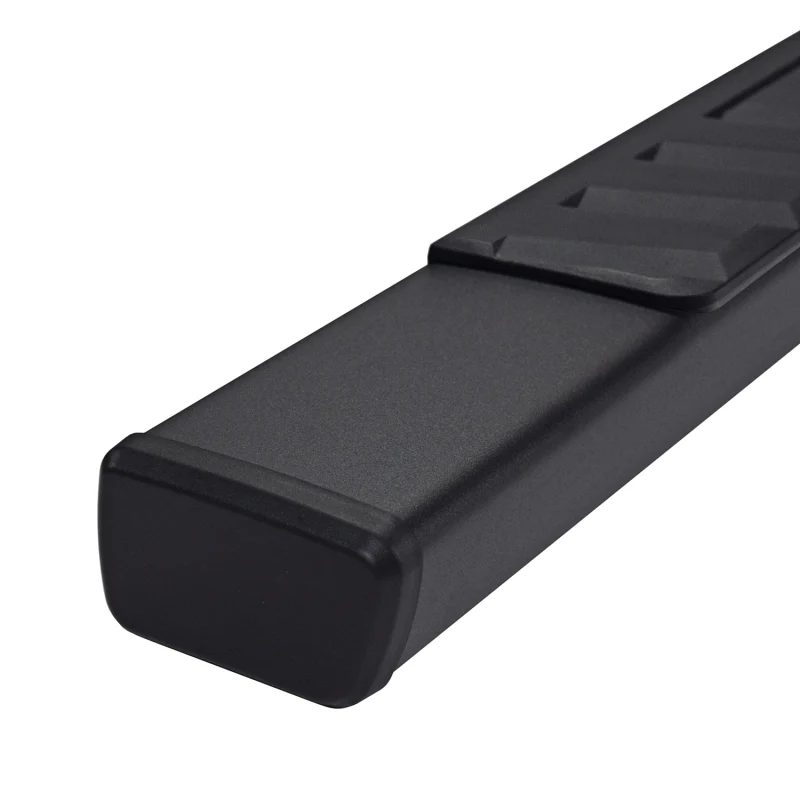 TrailFX 4" Trapezoidal Straight Step Nerf Bars W/ Step Pads Titanium Black Steel Model A4003B