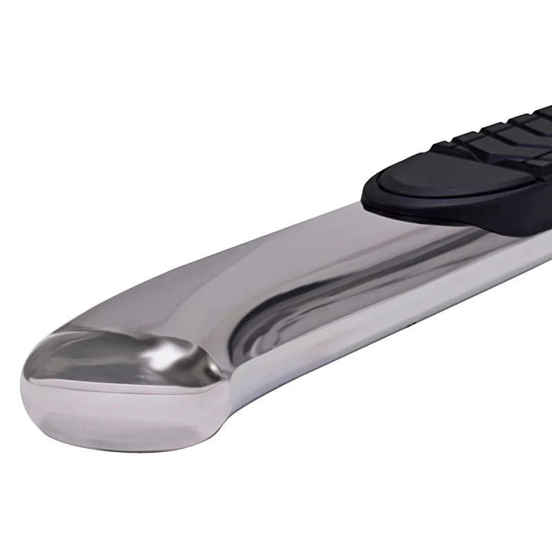 TrailFX 5" Oval Bent Step Nerf Bars W/ Step Pads Bent Polished Stainless Steel Model A7063S - Image 2