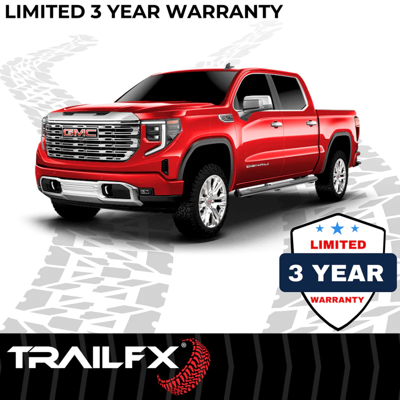 TrailFX 5" Oval Straight Step Nerf Bars W/ Step Pads Matte Black Steel Model A7102T - Image 5