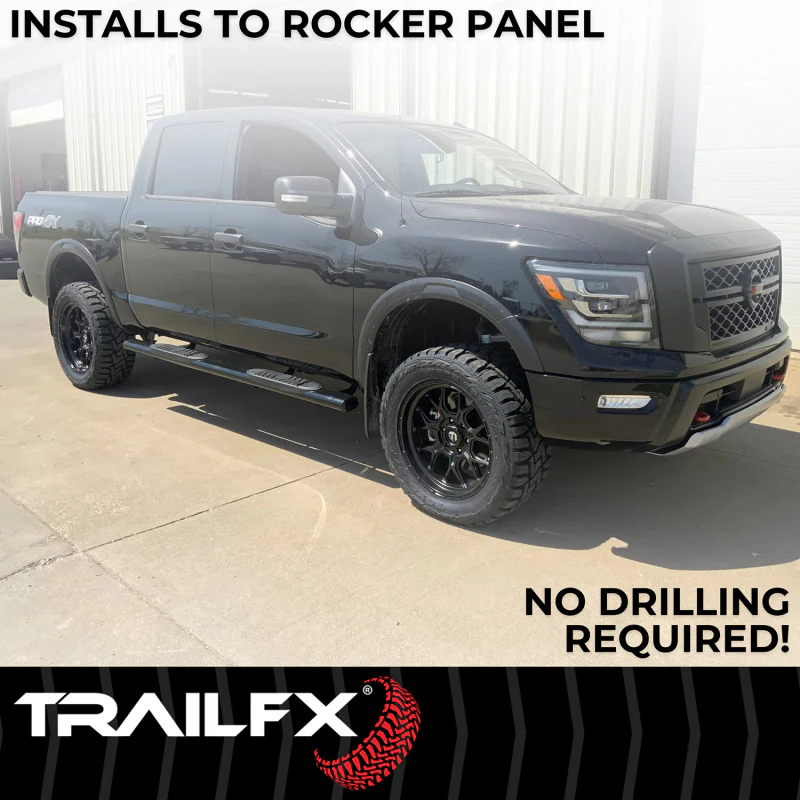TrailFX 5" Oval Straight Step Nerf Bars W/ Step Pads Matte Black Steel Model A7102T - Image 6