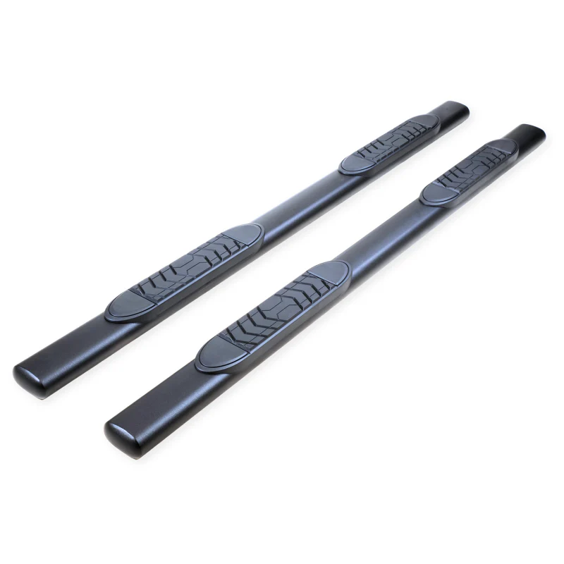 TrailFX 5" Oval Straight Step Nerf Bars W/ Step Pads Matte Black Steel Model A7103T