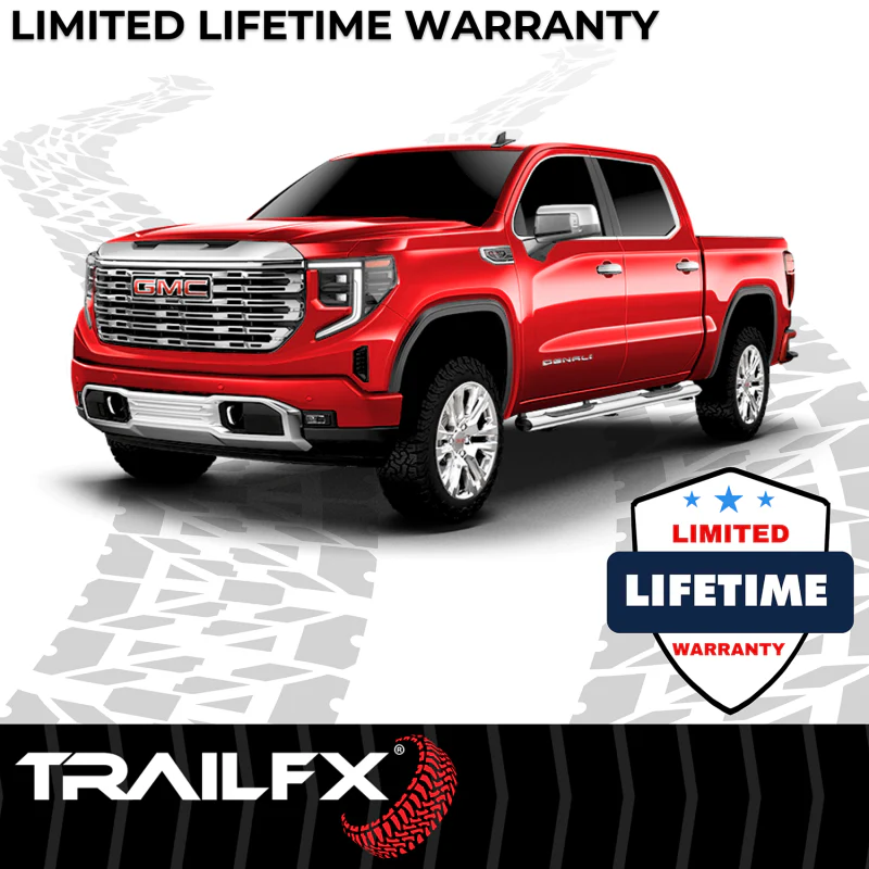 TrailFX 5" Oval Straight Step Nerf Bars W/ Step Pads Polised Stainless Steel Model A7103S - Image 5