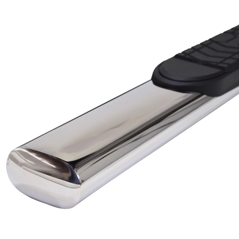 TrailFX 5" Oval Straight Step Nerf Bars W/ Step Pads Polished Stainless Steel Model A7054S - Image 2