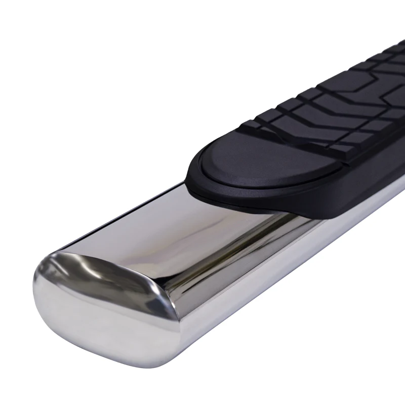 TrailFX 5" Oval Straight Step Nerf Bars W/ Step Pads Polished Stainless Steel Model A7057S - Image 2