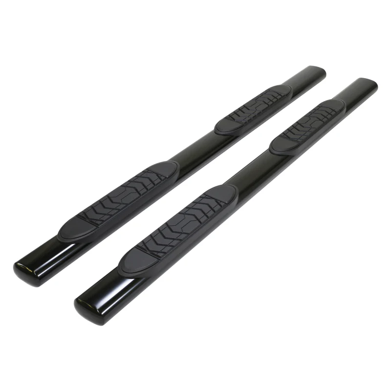 TrailFX 5" Oval Straight Step Nerf Bars W/ Step Pads Powder Coat Black Steel Model A7029B