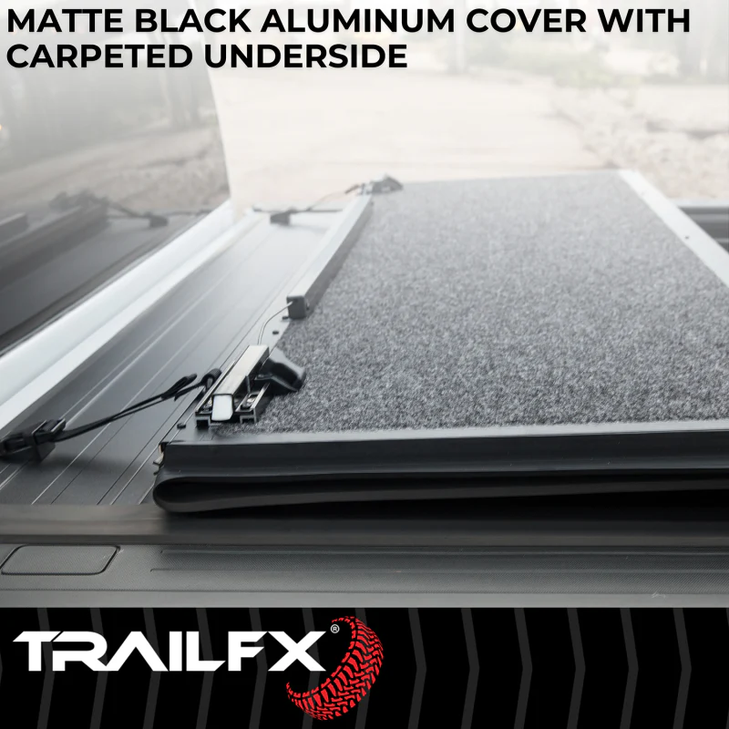 TrailFX Hard Bi-Fold Tonneau Cover Black Aluminum Model TFX5710 - Image 4