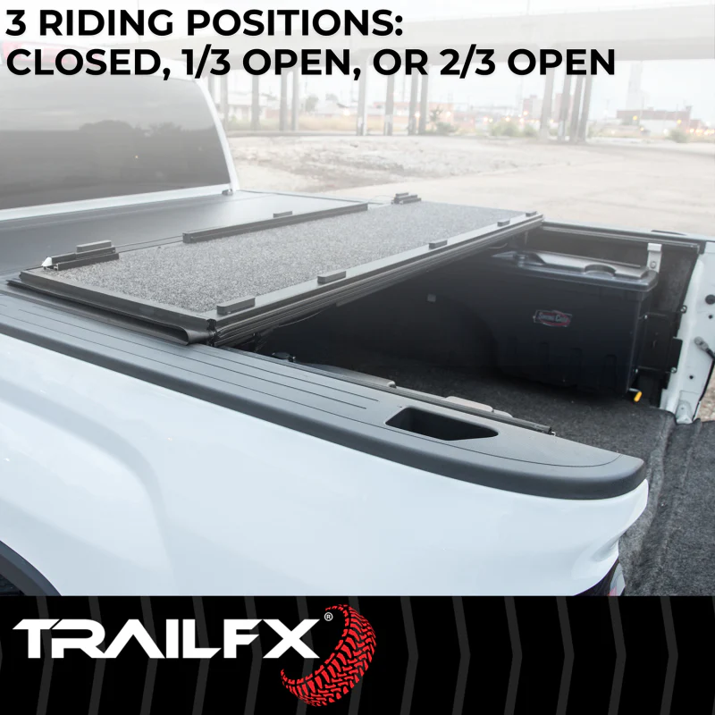 TrailFX Hard Bi-Fold Tonneau Cover Black Aluminum Model TFX5711 - Image 7