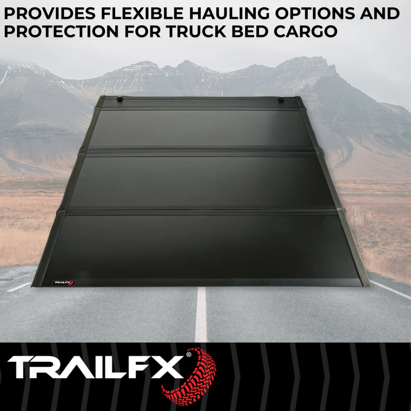 TrailFX Hard Bi-Fold Tonneau Cover Black Aluminum Model TFX5711 - Image 8