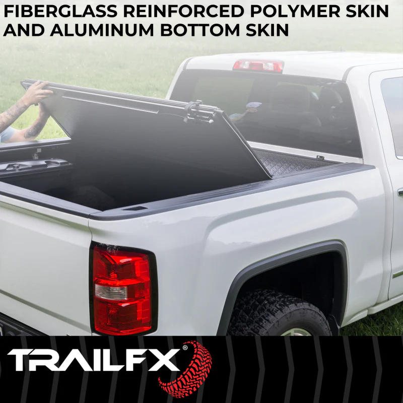 TrailFX Hard Bi-Fold Tonneau Cover Low Profile Black Plastic Model TFX1534 - Image 4