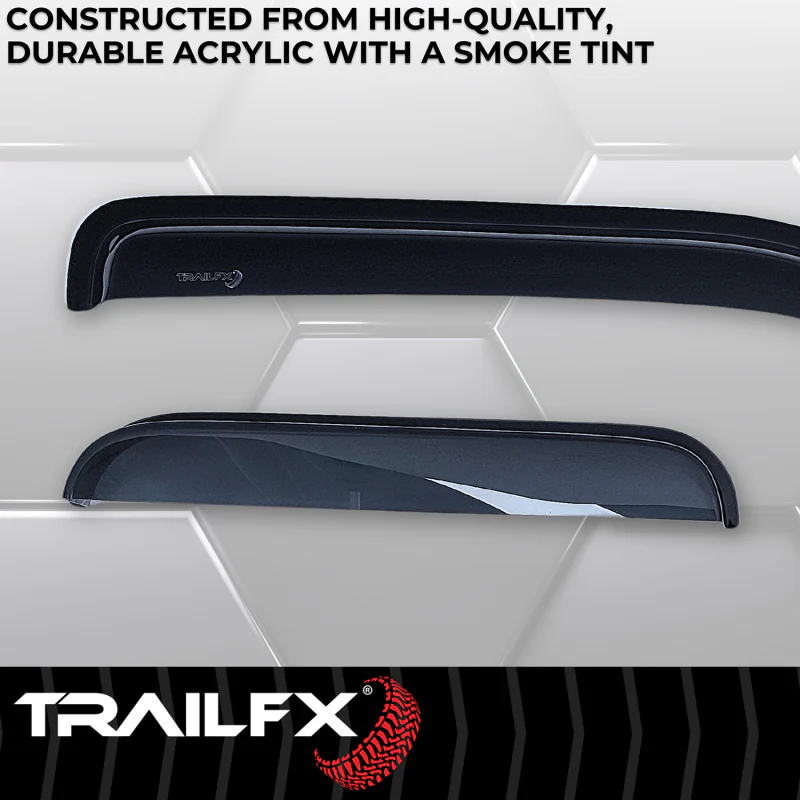 TrailFX Low Profile Side Window Deflector Fits Front And Rear Tape-On Smoke Acrylic Set Of 4 Model 4231H - Image 3