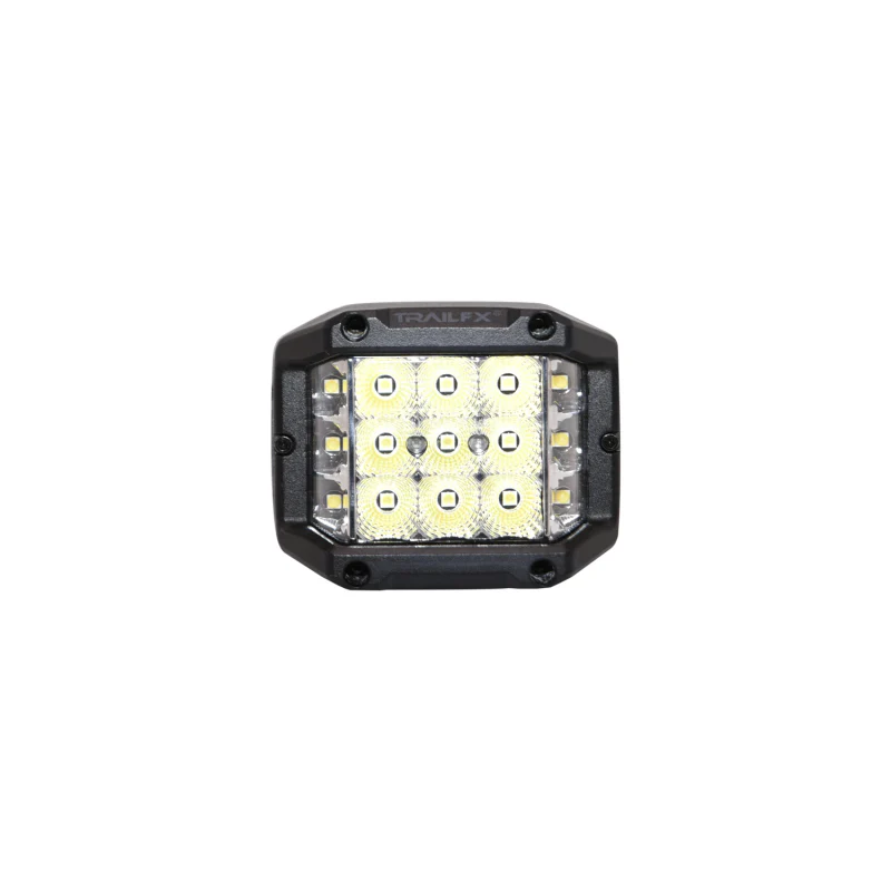 TrailFX 4X3 Square Pod Single Shooter 15X5W LED Flood Single Model PODSIDEF