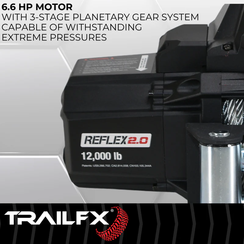 TrailFX REFLEX 2.0 Winch 12000LB Steel Cable Model WR212B - Image 8