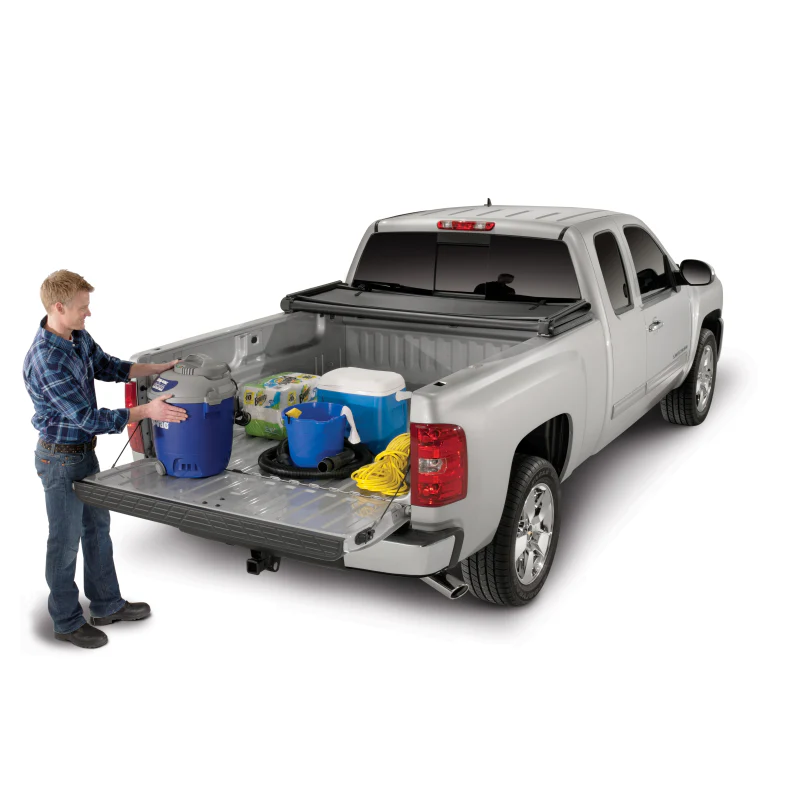 TrailFX Soft Tri-Fold Tonneau Cover Black Vinyl Aluminum Rails Model TFX1002 - Image 3
