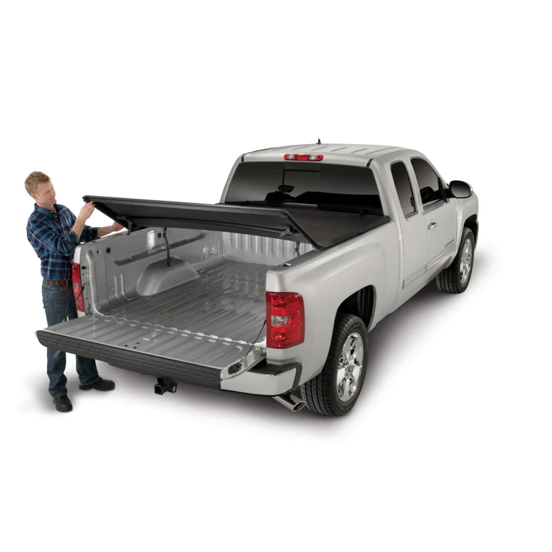 TrailFX Soft Tri-Fold Tonneau Cover Black Vinyl Aluminum Rails Model TFX2001 - Image 4
