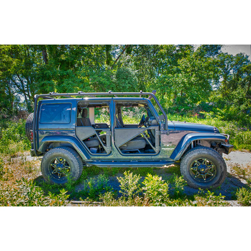 TrailFX Tubular Full Door Textured Powder Coated Black Steel Set Of 2 Model J051FD - Image 2