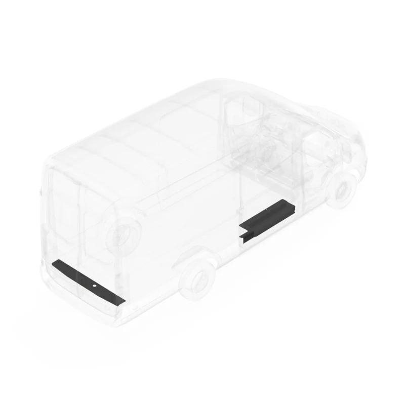 LEGEND Steel Floor Threshold Set With Full Lower Step Ford Transit (all WB lengths) Cargo Van - Black - Single Side Door Model U709-151-1011 - Image 2