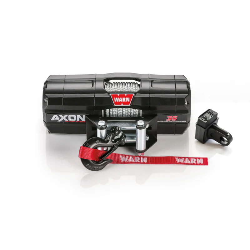 Warn AXON Plow Mode 35 Powersports Winch 50" Of 7/32 Steel Rope With Black Hook Model 110235