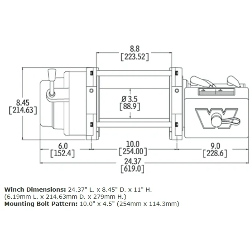 Warn M12 12V Heavyweight Winch With 125 Feet Steel Rope Model 17801 - Image 4