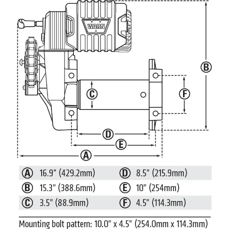 Warn M8274 10,000lb Winch with Steel Rope Model 106170 - Image 4
