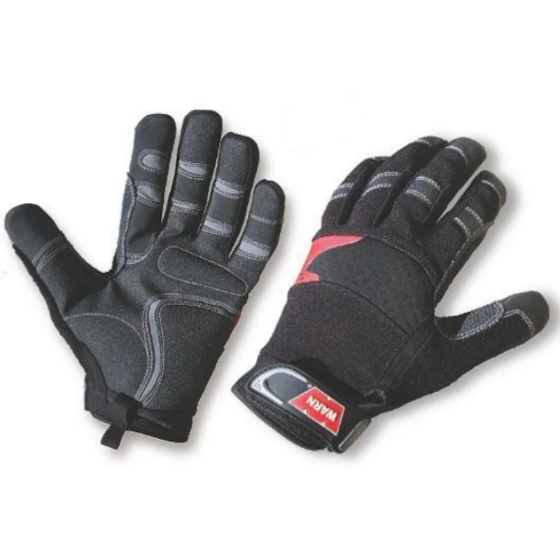 Warn XXL Winch Gloves Black Synthetic Leather with Kevlar Reinforcement Model 91600