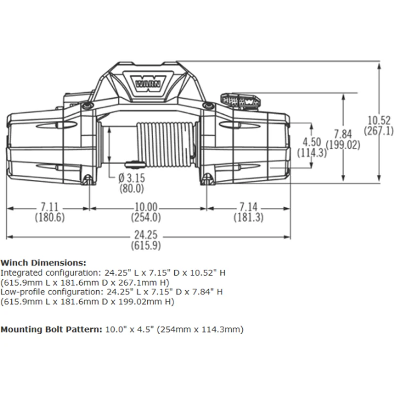 Warn ZEON 8-S Winch, Pull Capacity 8,000 lb, 100 Feet Of Spydura Synthetic Rope Model 89305 - Image 4