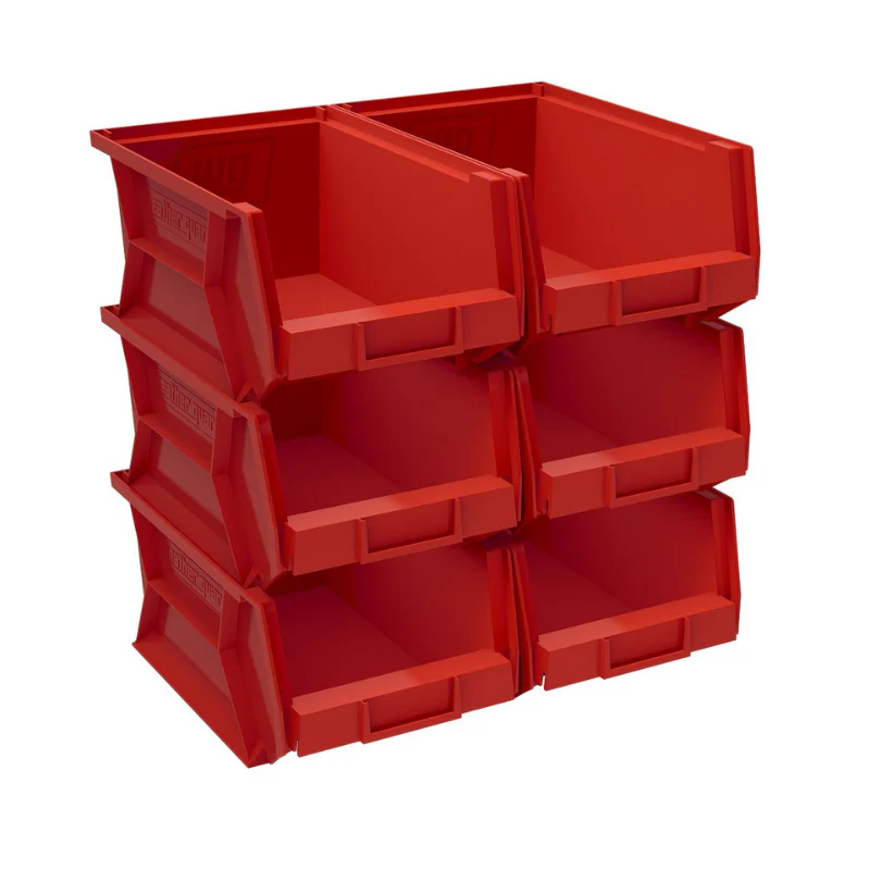 Weather Guard Red Bins, 6in x 7.8in x 15.4in, (6 pack) Model 9859-7-02 - Image 4