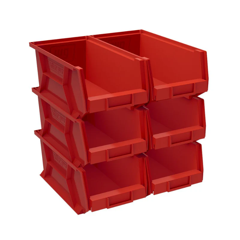 Weather Guard Red Bins, 6in x 8.2in x 13.2in, (6 pack) Model 9856-7-02 - Image 4