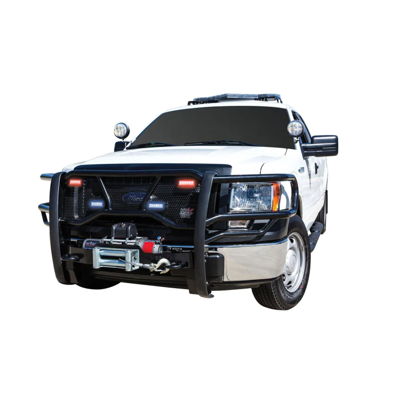 Westin HDX 1-Piece Winch Mount Grille Guard Black Steel Model 57-92505 - Image 4