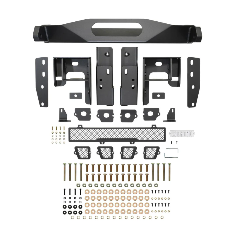 Westin Pro-Series Winch Mount Front Bumper Textured Black Steel Model 58-411215 - Image 9