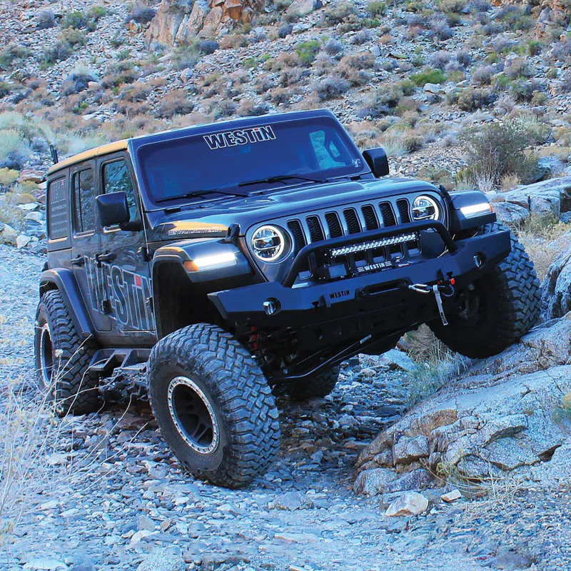 Westin WJ2 Full Width Front Bumper w/Bull Bar Steel Textured Black Model 59-80115 - Image 8